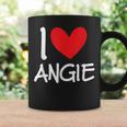 I Love Angie Name Personalized Girl Woman Bff Friend Heart Coffee Mug Gifts ideas