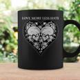 Love More Less Hate Skull Printed Cute Graphic Coffee Mug Gifts ideas