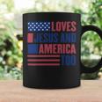 Loves Jesus And America Too American Flag Comfort Colors Shirt Independence Day Gift Red White And Blue Shirt God Bless America Coffee Mug Gifts ideas