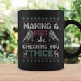 Making A Fist Checking You Twice Ugly Christmas Pajama Party Coffee Mug Gifts ideas