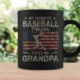 My Favorite Baseball Player Calls Me Grandpa Fathers Day Coffee Mug Gifts ideas