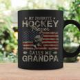 My Favorite Hockey Player Calls Me Grandpa Fathers Day Coffee Mug Gifts ideas