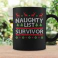 Naughty List Survivor Ugly Christmas Sweater Coffee Mug Gifts ideas