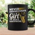 Never Underestimate A Girl With A Saxophone Saxophonist Girl Coffee Mug Gifts ideas