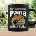 Never Underestimate A Papa With A Guitar Funny Retro Music Coffee Mug Gifts ideas