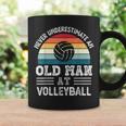 Never Underestimate An Old Man At Volleyball Fathers Day Gift For Mens Coffee Mug Gifts ideas