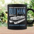 Never Underestimate An Old Man With A Pontoon Boat Captain Gift For Mens Coffee Mug Gifts ideas