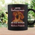 Never Underestimate An Old Woman With A Rhodesian Ridgeback Coffee Mug Gifts ideas