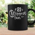 Number 21 Biggest Fan Football Player Mom Dad Family Coffee Mug Gifts ideas