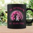In October We Wear Pink Cat Witch Breast Cancer Halloween Coffee Mug Gifts ideas