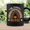 One Thankful Nurse Rainbow Leopard Pumpkin Thanksgiving Coffee Mug Gifts ideas