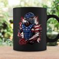 Patriotic Baseball Catcher Vintage American Flag 4Th Of July Coffee Mug Gifts ideas