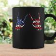 Patriotic Usa Flag Skeleton Rock On Devil Horns 4Th Of July Patriotic Funny Gifts Coffee Mug Gifts ideas