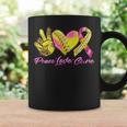 Peace Love Cure Pink Ribbon Softball Breast Cancer Awareness Coffee Mug Gifts ideas