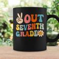 Peace Out 7Th Grade Graduation Last Day Of School Groovy Coffee Mug Gifts ideas