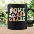 Peace Out Second Grade Retro Groovy Last Day Of School 2023 Coffee Mug Gifts ideas