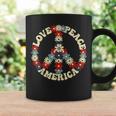 Peace Sign Love Peace America 70S Hippie Patriotic Coffee Mug Gifts ideas