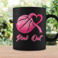 Pink Out Basketball Breast Cancer Awareness Pink Ribbon Coffee Mug Gifts ideas