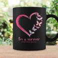 Pink Butterfly Heart I'm A Survivor Breast Cancer Awareness Coffee Mug Gifts ideas