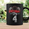 Race Car 4Th Birthday Boy Party Racing 4 Year Old Pit Crew Racing Funny Gifts Coffee Mug Gifts ideas
