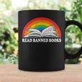 Read Banned Books Vintage Rainbow Reading Book Reading Funny Designs Funny Gifts Coffee Mug Gifts ideas