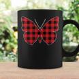 Red Buffalo Plaid Butterfly Matching Family Christmas Coffee Mug Gifts ideas