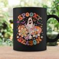 Retro Hippie Spooky Season Cute Ghost Halloween Girls Coffee Mug Gifts ideas