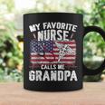 Retro My Favorite Nurse Calls Me Grandpa Usa Flag Father Day Coffee Mug Gifts ideas