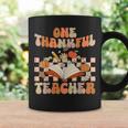Retro One Thankful Teacher Pumpkin Spice Thanksgiving Fall Coffee Mug Gifts ideas