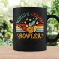 Retro Worlds Okayest Bowler Funny Men Women Mom Kids Bowling Coffee Mug Gifts ideas
