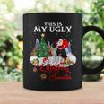 Santa Riding Border Collie This Is My Ugly Christmas Sweater Coffee Mug Gifts ideas