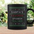 Santa's Favorite Spanish Teacher Ugly Sweater Christmas Coffee Mug Gifts ideas