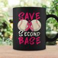 Save Second 2Nd Base Baseball Pink Ribbon Breast Cancer Coffee Mug Gifts ideas