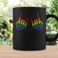 Skeleton Rock Hand Lgbt-Q Gay Pride Pround Ally Rainbow Flag Coffee Mug Gifts ideas