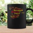 Spain Map Silhouette Towns Cities Madrid Travel Espana Coffee Mug Gifts ideas