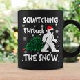 Squatching Through The Snow Christmas Sasquatch Santa Hat Coffee Mug Gifts ideas
