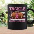 Tackle Football Pink Ribbon Warrior Breast Cancer Awareness Coffee Mug Gifts ideas