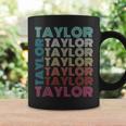 Taylor Girl First Name Boy Retro Personalized Groovy 80'S Coffee Mug Gifts ideas