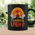 Thankful Vibes Turkey Retro Groovy Thanksgiving Rainbow Coffee Mug Gifts ideas