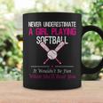 Never Underestimate A Girl Playing Softball Coffee Mug Gifts ideas