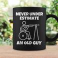 Never Underestimate An Old Guy Retired Old People Wheelchair Coffee Mug Gifts ideas