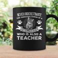 Never Underestimate Power Of A Teacher Cat Lover Coffee Mug Gifts ideas