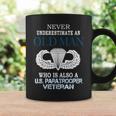 Never Underestimate Us Paratrooper Veteran Father's Day Xmas Coffee Mug Gifts ideas