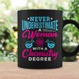 Never Underestimate A Woman With A Chemistry Degree Chemist Coffee Mug Gifts ideas