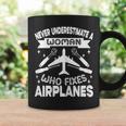 Never Underestimate A Woman Who Fixes Airplanes Mechanic Coffee Mug Gifts ideas