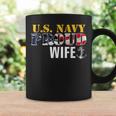 Vintage Navy Proud Wife With US American Flag Coffee Mug Gifts ideas