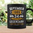 Vintage September 1989 34 Years Old 34Th Birthday Coffee Mug Gifts ideas