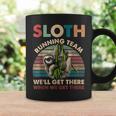 Vintage Sloth Running Team Well Get There Funny Sloth Coffee Mug Gifts ideas