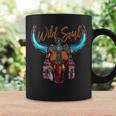 Western Boho Serape Cow Bull Skull Wild Soul Faith Cross Faith Funny Gifts Coffee Mug Gifts ideas