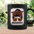 Women Messy Bun Biker Wife Motorcycles Lover Bleached Coffee Mug Gifts ideas